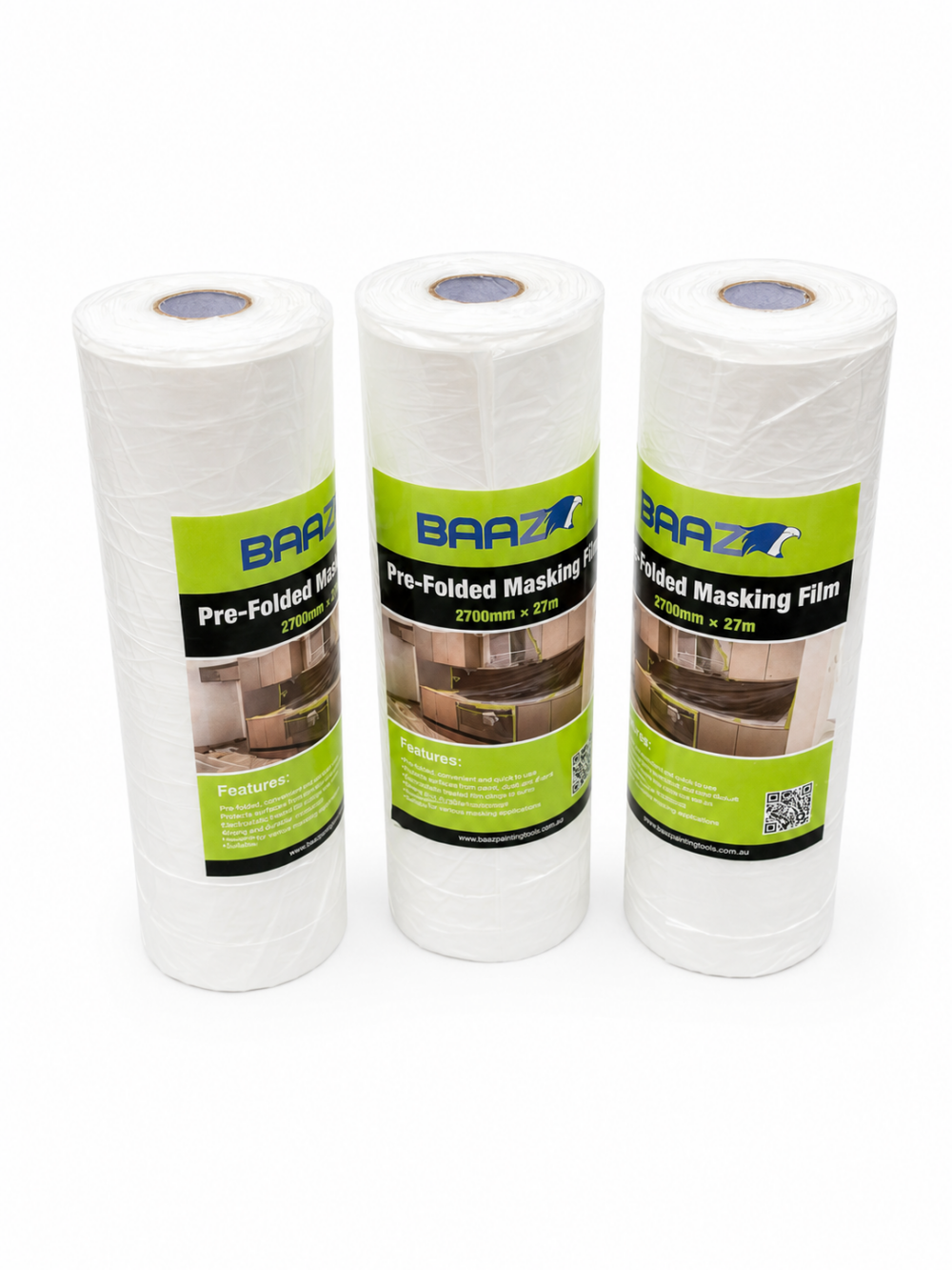 BAAZ Pre-Folded Masking Film 2700mm x 27m