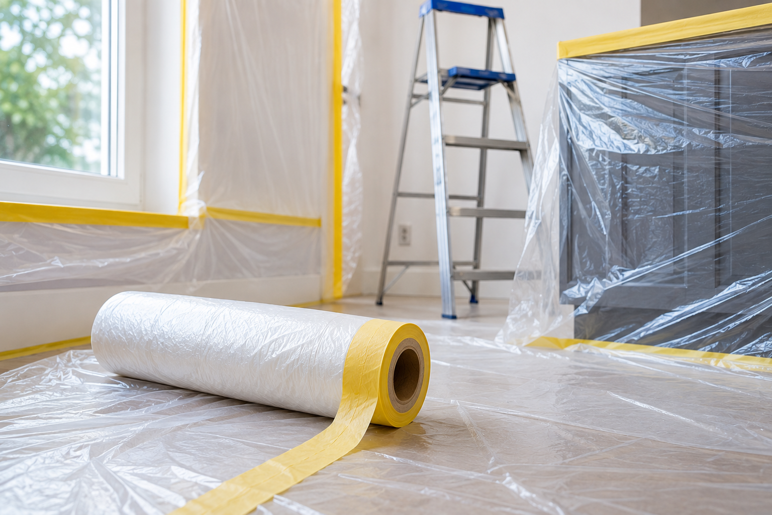 Pre-Taped Masking Film